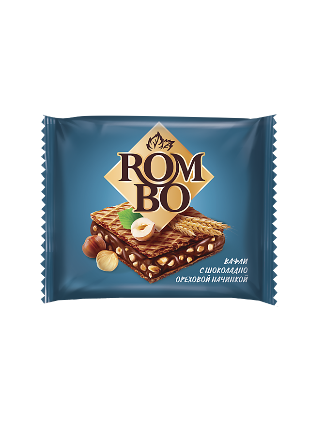 Вафли Rombo с шоколадно ореховой начинкой 12г/32
