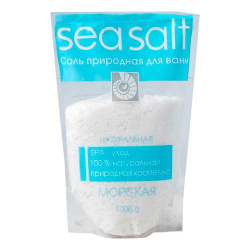 Соль для ванн 1кг Морская Натуральная дой-пак