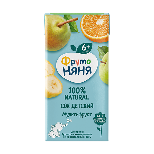 Сок Фрутоняня яблочно-персиковый  б/сахара д/п 200г/3