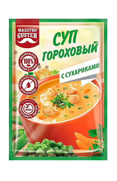 Суп гороховый с сухариками Maestro Gusten 16гр./1