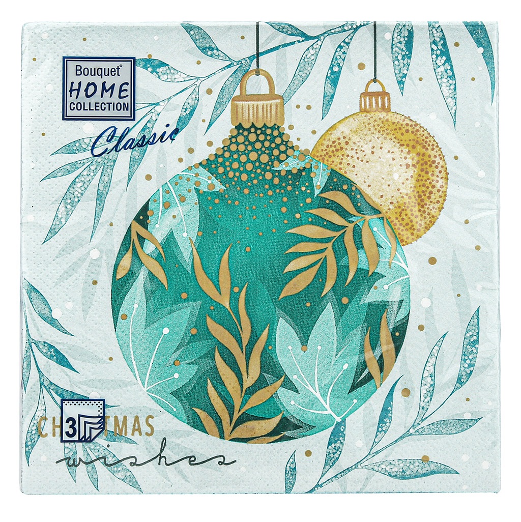 Салфетки Home Collection Classic 20шт 3сл 33*33 Новогодние игрушки